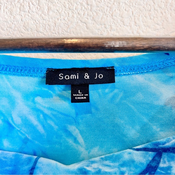 Sami & Jo Womens L Blue Floral Cowl Neck Sleeveless Top Fairy Whimsigoth Y2K - Picture 3 of 9